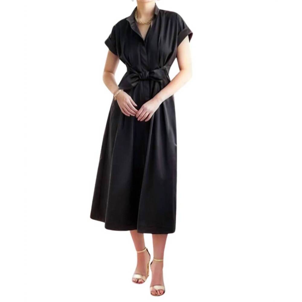 NEW FINLEY rocky micro satin dress in black